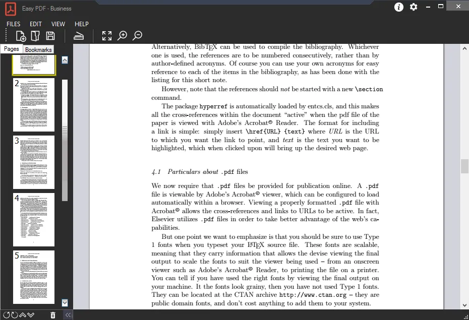 Easy PDF mit Seitenvorschau und Dokumentansicht