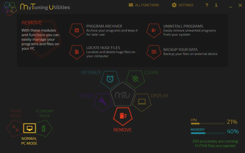Modul Entfernen von mytuning utilities