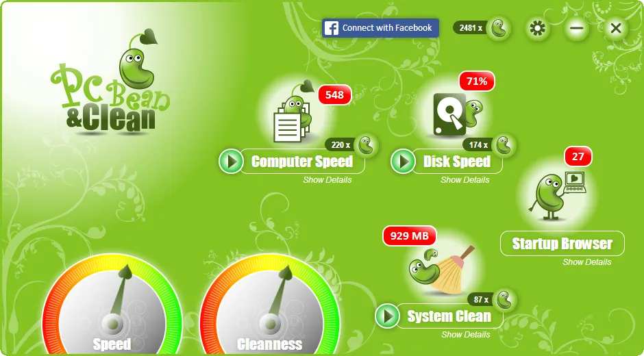 PC Bean & Clean main window